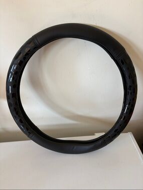 Black Patterned Steering Wheel Cover